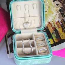 Load image into Gallery viewer, Square Italian Velvet Jewelry Travel Organizer - Blinged Jewels
