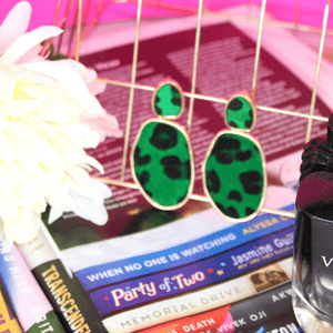 Dreamy Green Gold Drop Earrings - Blinged Jewels