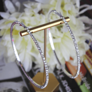 Large Crystal Hoop Earrings - Blinged Jewels