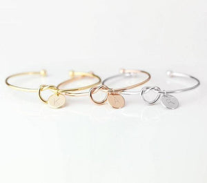 Knot Initial Bangle - Blinged Jewels