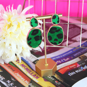 Dreamy Green Gold Drop Earrings - Blinged Jewels