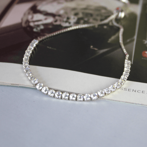 Silver Cubic Tennis Bracelet - Blinged Jewels