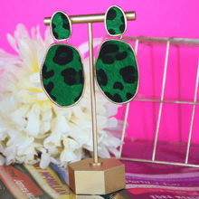 Load image into Gallery viewer, Dreamy Green Gold Drop Earrings - Blinged Jewels
