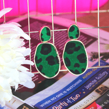 Load image into Gallery viewer, Dreamy Green Gold Drop Earrings - Blinged Jewels
