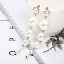 Load image into Gallery viewer, Elegant Long Pearl String Earrings - Blinged Jewels
