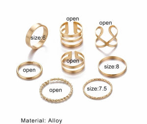 Round Hollow Geometric Rings - Blinged Jewels