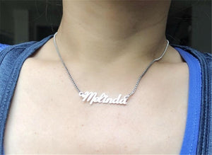 Box Chain Name Necklace - Blinged Jewels