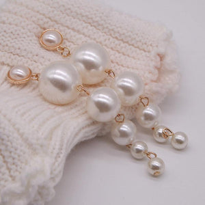 Elegant Long Pearl String Earrings - Blinged Jewels
