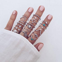 Load image into Gallery viewer, Bohemian Retro Silver Ring Set - Blinged Jewels

